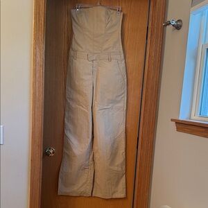 Elegant Cream Strapless Jumpsuit Small